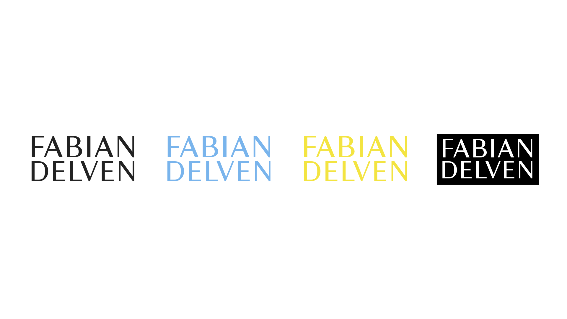 Wordmark color variants on white